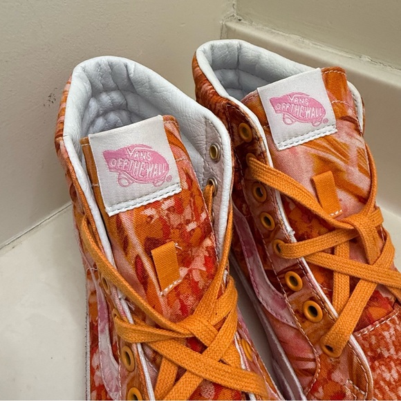 Vans High-Top Sneakers with Orange and Pink Pattern Womens 7.5 Mens 6 - Picture 4 of 6